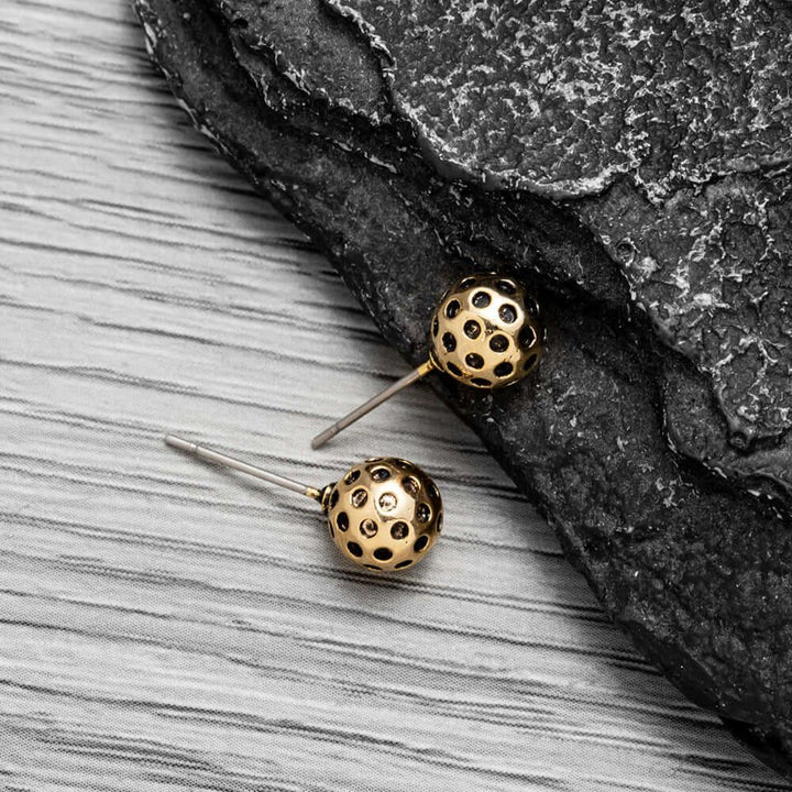 Gold Pickleball Stud Earrings