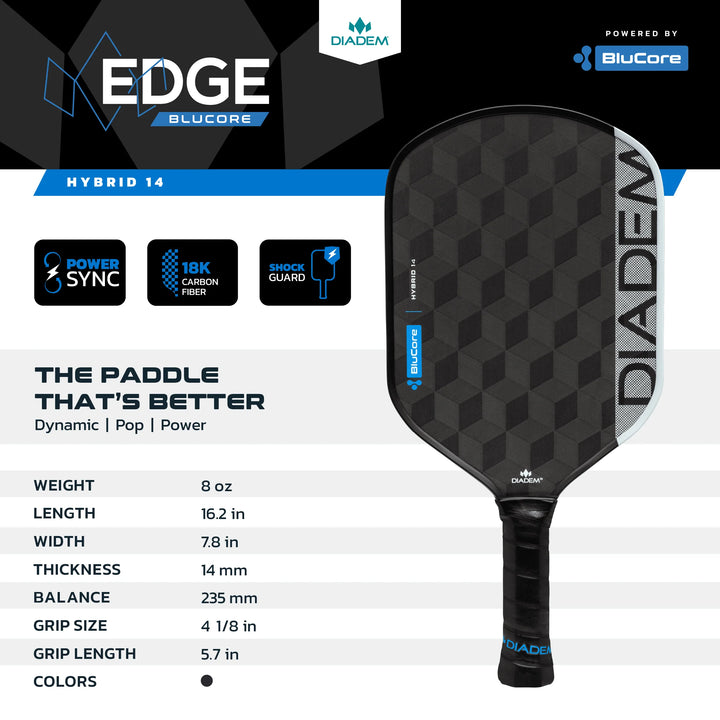 Diadem Edge BluCore Hybrid Pickleball Paddle