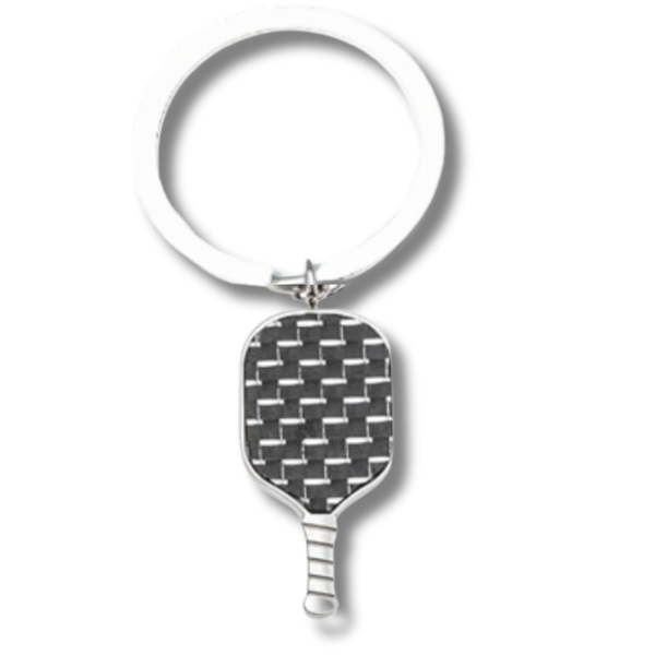 Pickleball Carbon Fiber Keychain