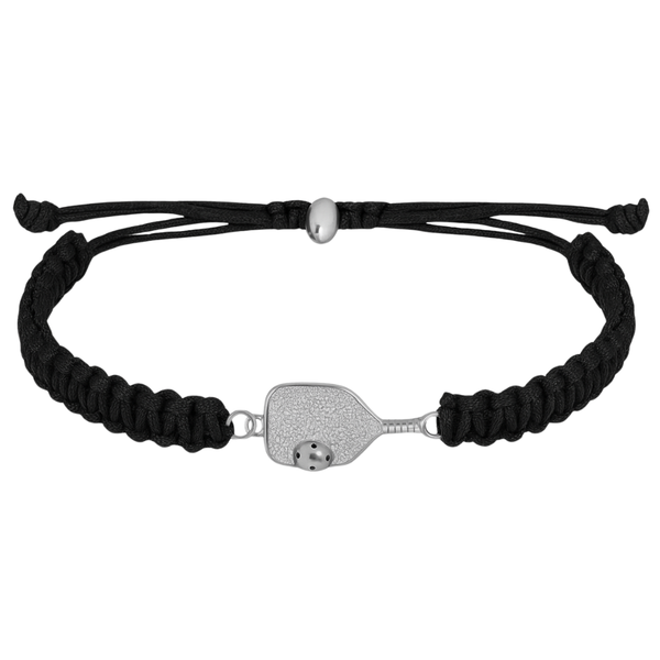 Jewelry Pickleball Paddle Adjustable Rope Bracelet - Solid