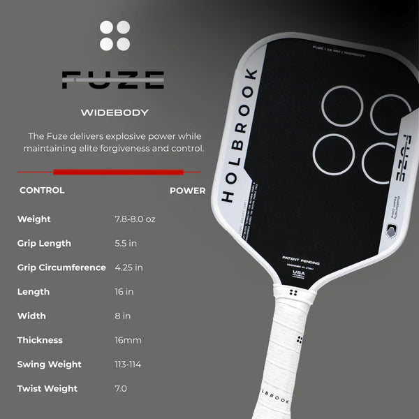 Holbrook FUZE Foam Pickleball Paddle - WIDEBODY 16MM