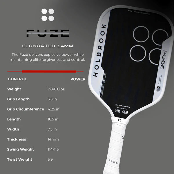 Holbrook FUZE Foam Pickleball Paddle - ELONGATED 16MM