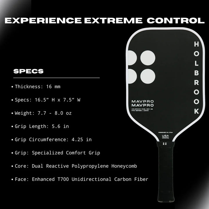 Holbrook Mav Pro 2.0 16mm Pickleball Paddle