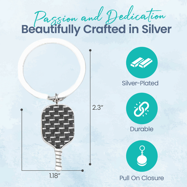 Pickleball Carbon Fiber Keychain