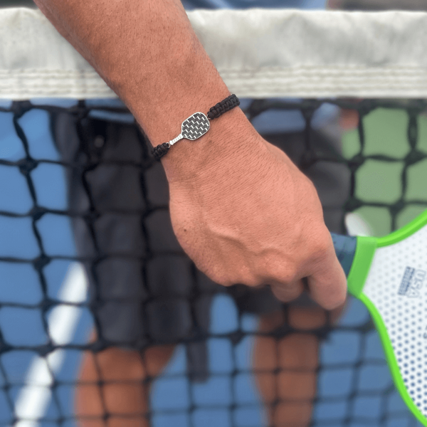 Jewelry Pickleball Stainless Steel Carbon Fiber Bracelet