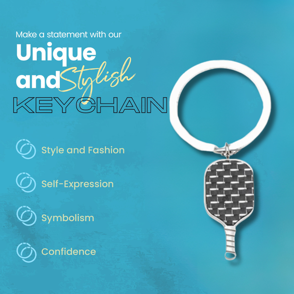 Pickleball Carbon Fiber Keychain