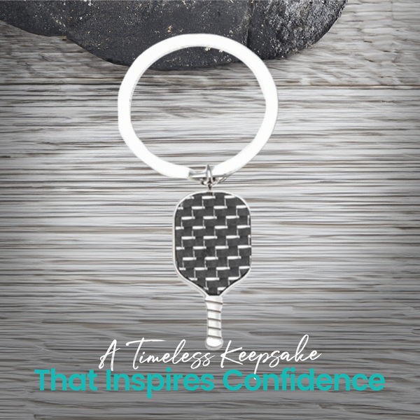 Pickleball Carbon Fiber Keychain