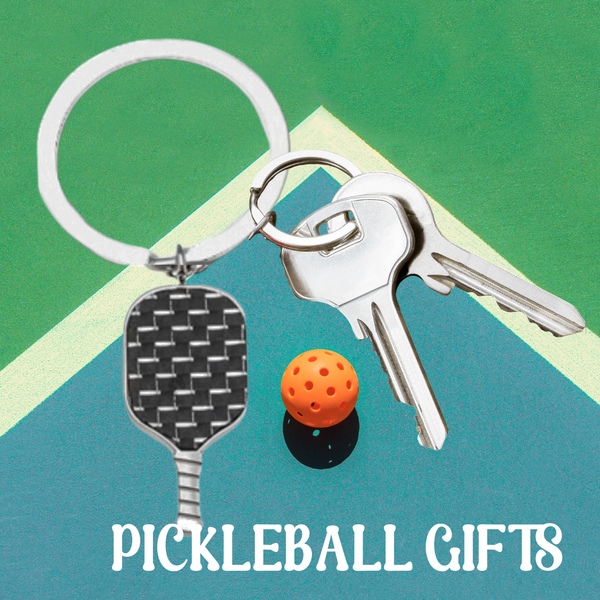 Pickleball Carbon Fiber Keychain
